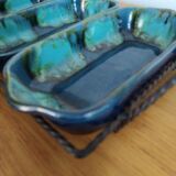 Vintage ceramic aperitif tray of vallauris blue