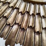 Golden sun mirror, in resin, 31 cm