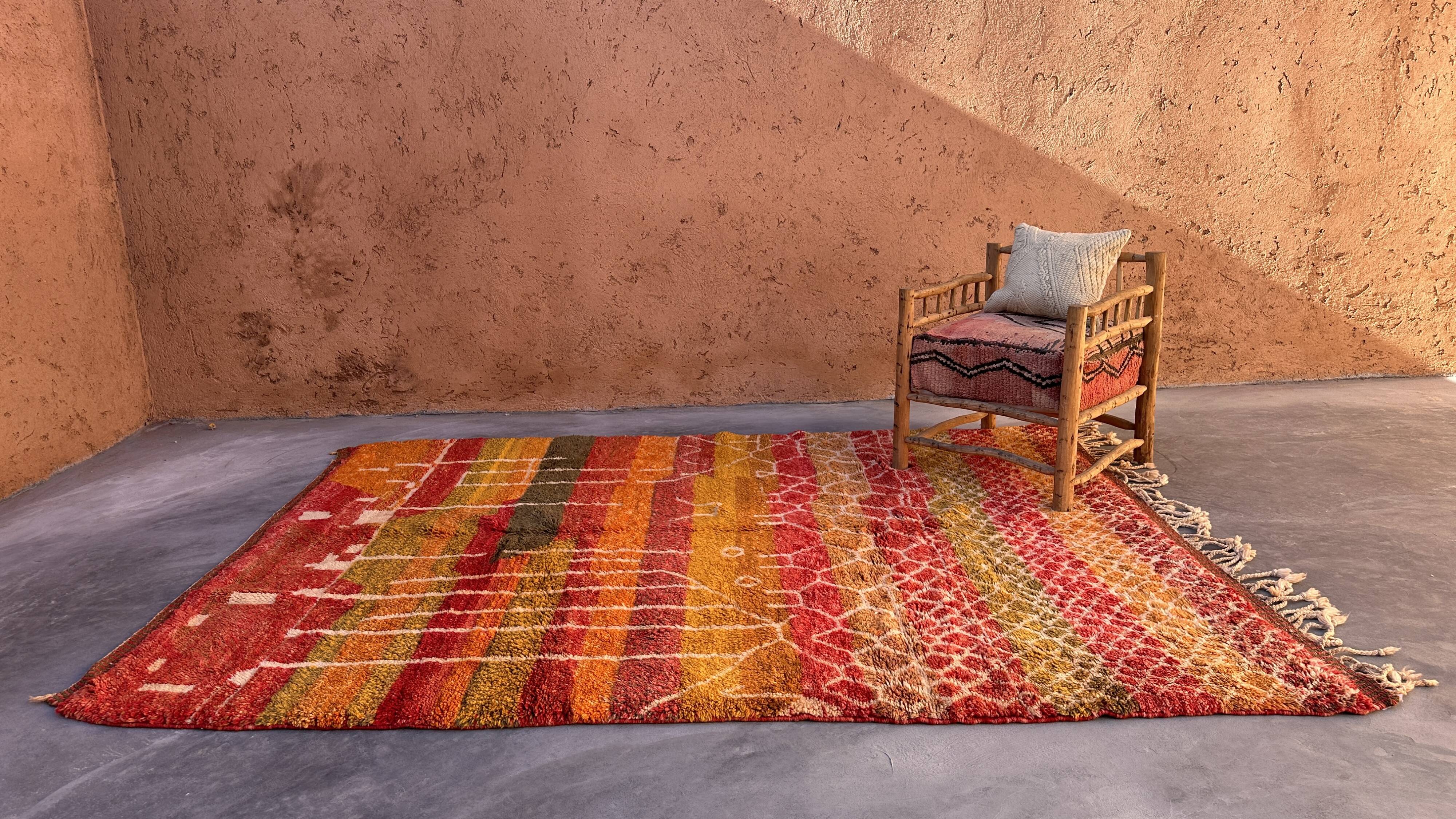 Tapis Marocain  Beni M'Rirt coloré - 217 x 302 cm