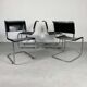 Set of 4 B33 leather chairs by Marcel Breuer, Thonet edition 1930