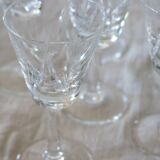 9 small crystal digestive glasses in very good condition.