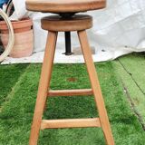 Small adjustable stool in solid wood