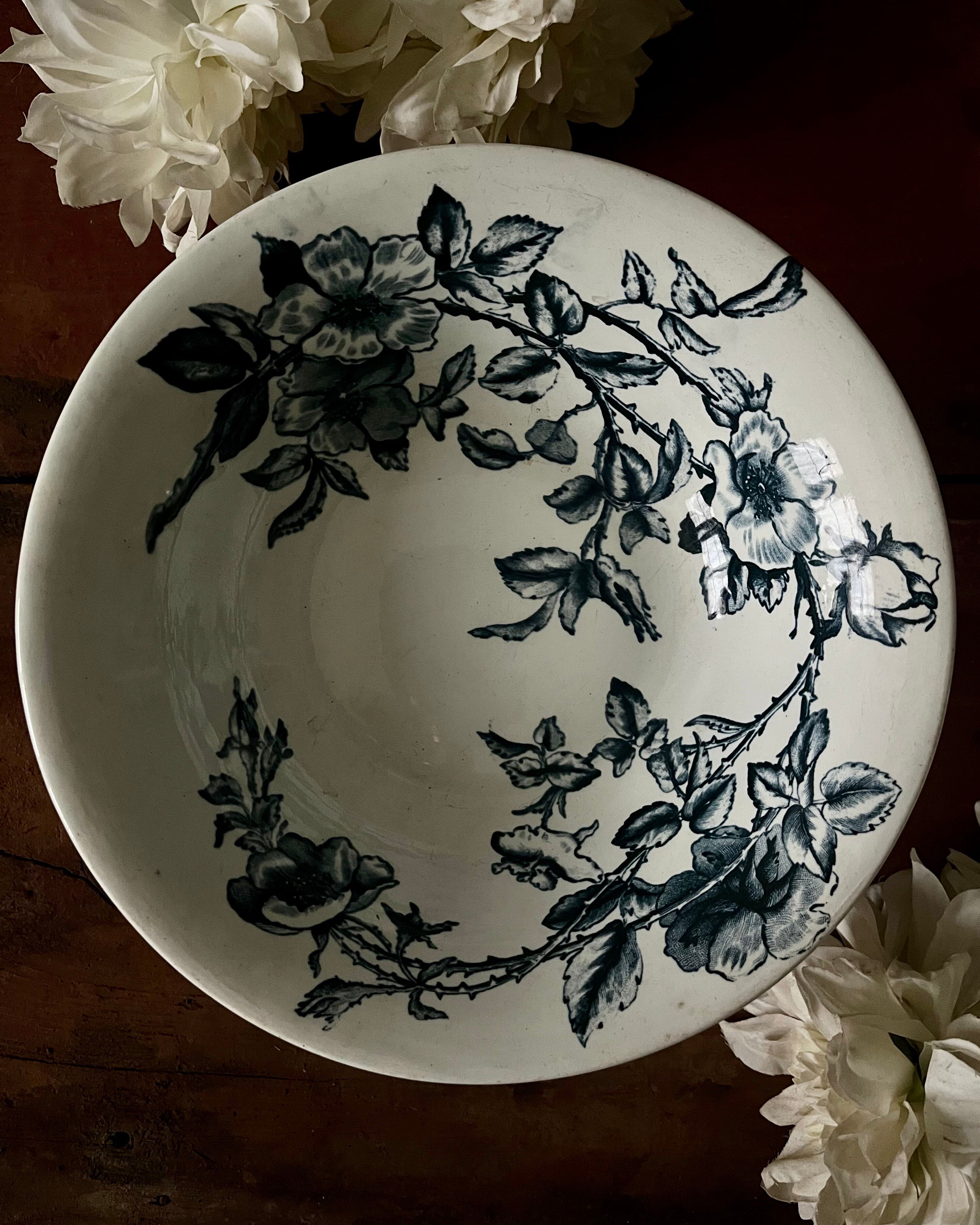 Compote dish Creil & Montereau model Rosa