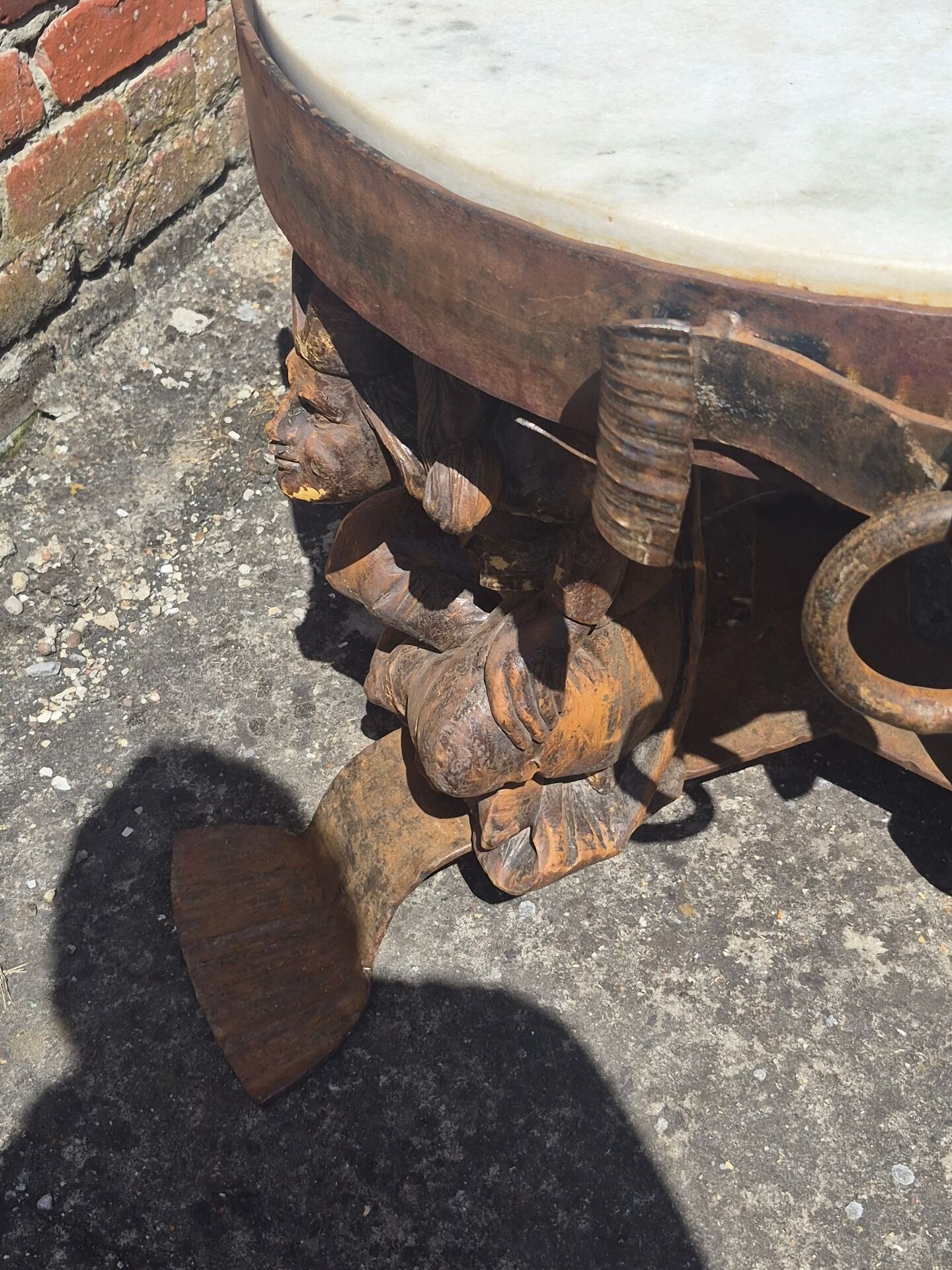 Jean Maurice Rothschild coffee table marble metal