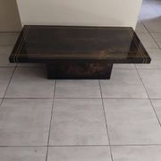 Table basse rectangulaire 70's à décor solaire