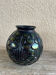 Art Deco Black Sphere Vase with Iridescent Blue Reflections French Manufacture