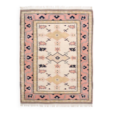 6x8 Pink & Navy Blue Oriental Vintage Rug, 186x247Cm
