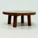 Table basse ronde rustique en chêne massif, années 1970