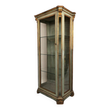 Vitrine en bois laqué bleu/vert, rechampi or, Italie XVIIIe-début XIXe