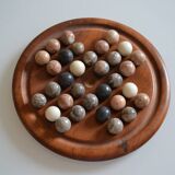 Solitaire game in exotic wood and semi-precious stones