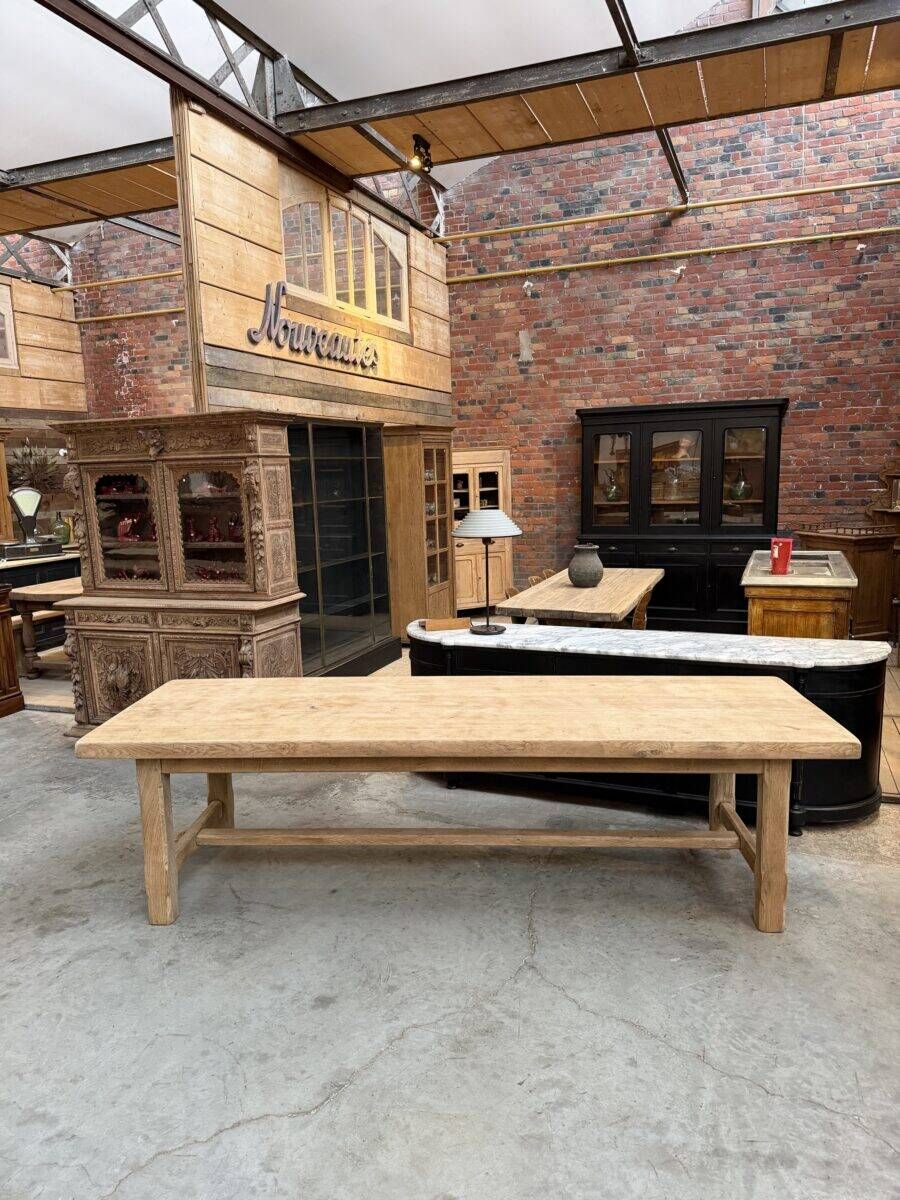 Large farmhouse table in solid oak