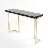 Black lacquered console and chrome Guy Lefevre for Maison Jansen 1970