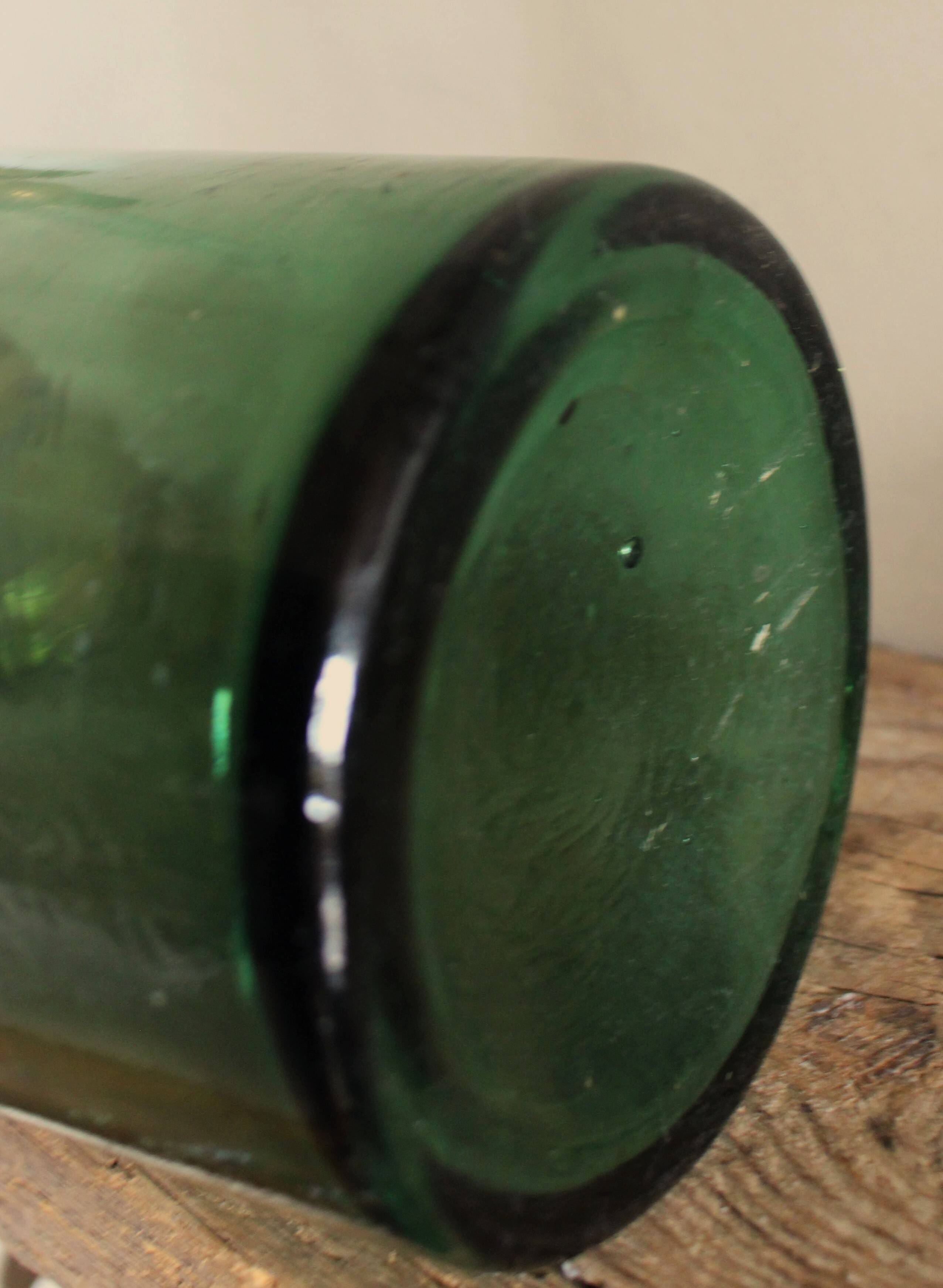 Green Glass Bottle Large Flask Vase