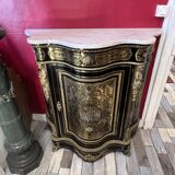 Low Boulle marquetry buffet, curved support furniture, Napoléon III period.