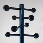 1970s Italian Modern Dark Green Glazed Wood Coat Rack