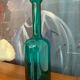 Bouteille vase verre soufflé vintage scandinave