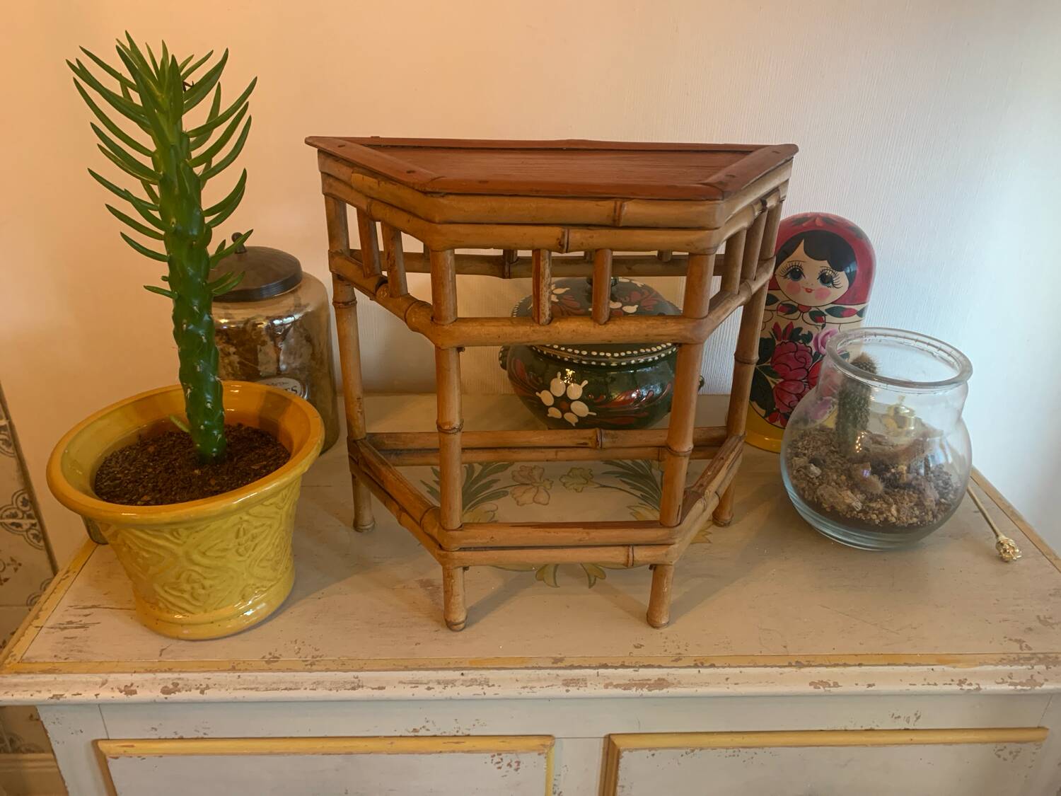 Petit étagère bambou vintage