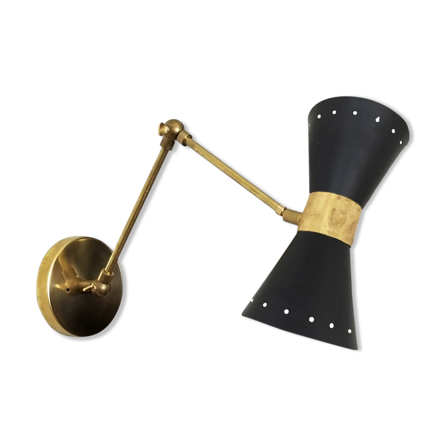 Wall light mounted italian arm articulable black