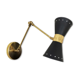 Wall light mounted italian arm articulable black