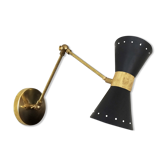 Wall light mounted italian arm articulable black