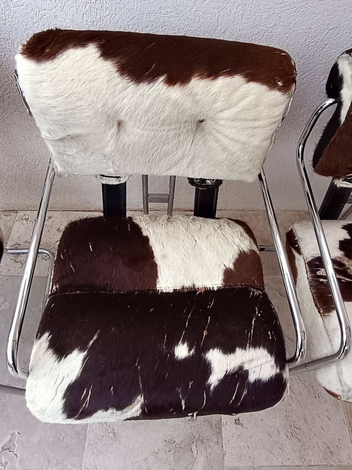 Set of 4 vintage Cucroma armchairs – Guido Faleschini – leather