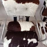 Set of 4 vintage Cucroma armchairs – Guido Faleschini – leather