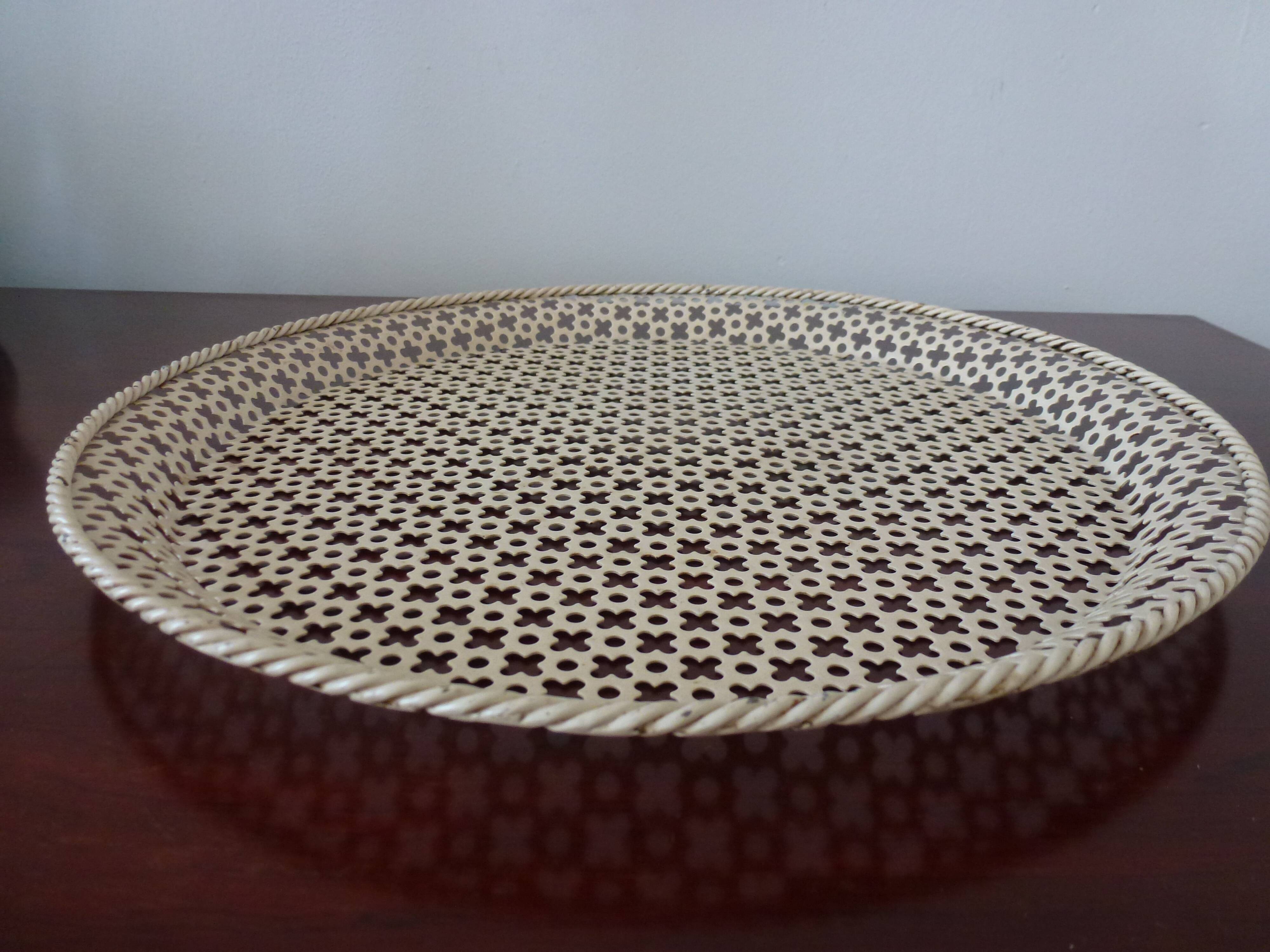 Perforated metal tray Mathieu Mategot 34cm