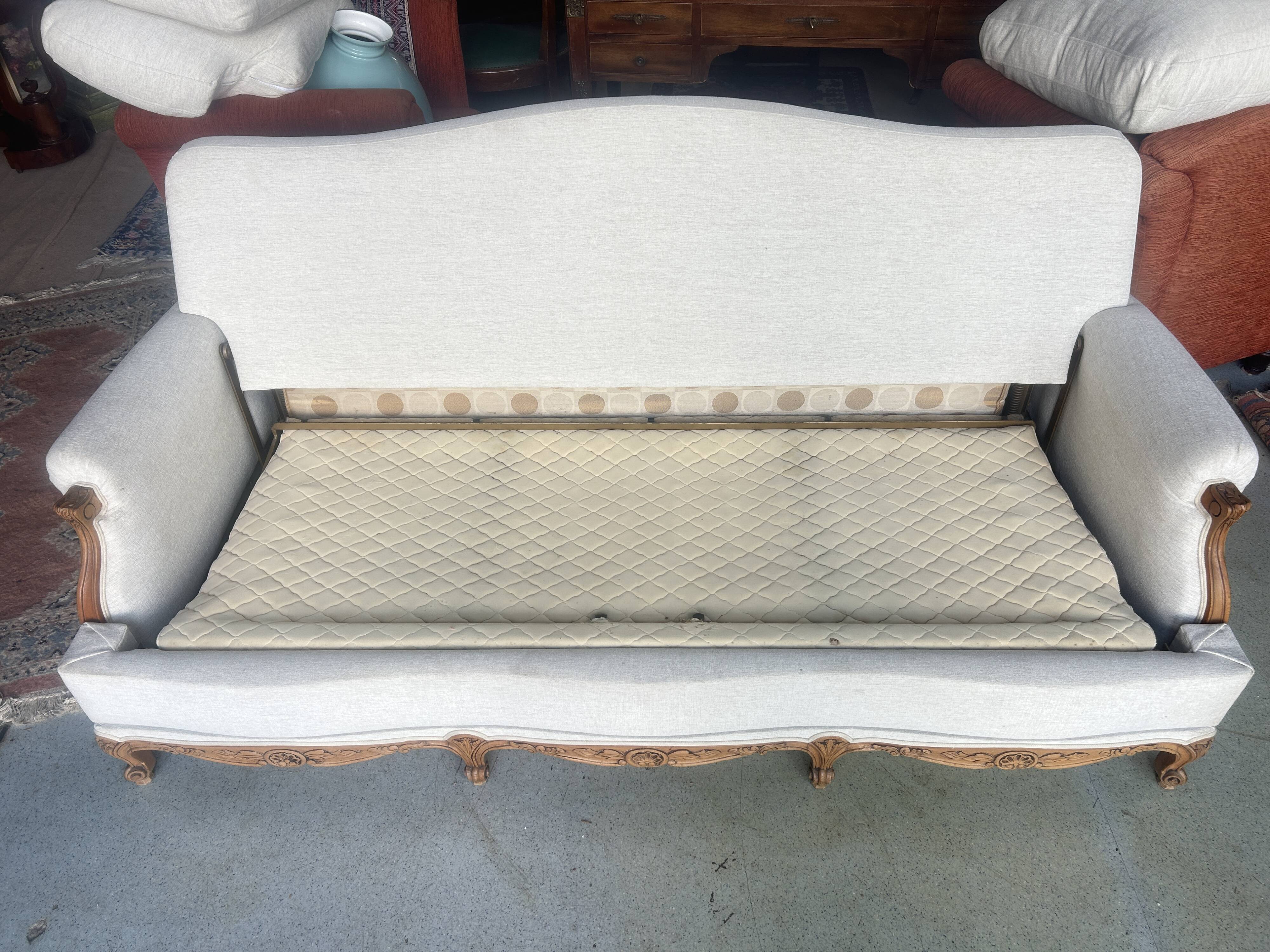 Large Louis XV style sofa bed
