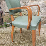 Green vintage bridge chair, 30s - 40s