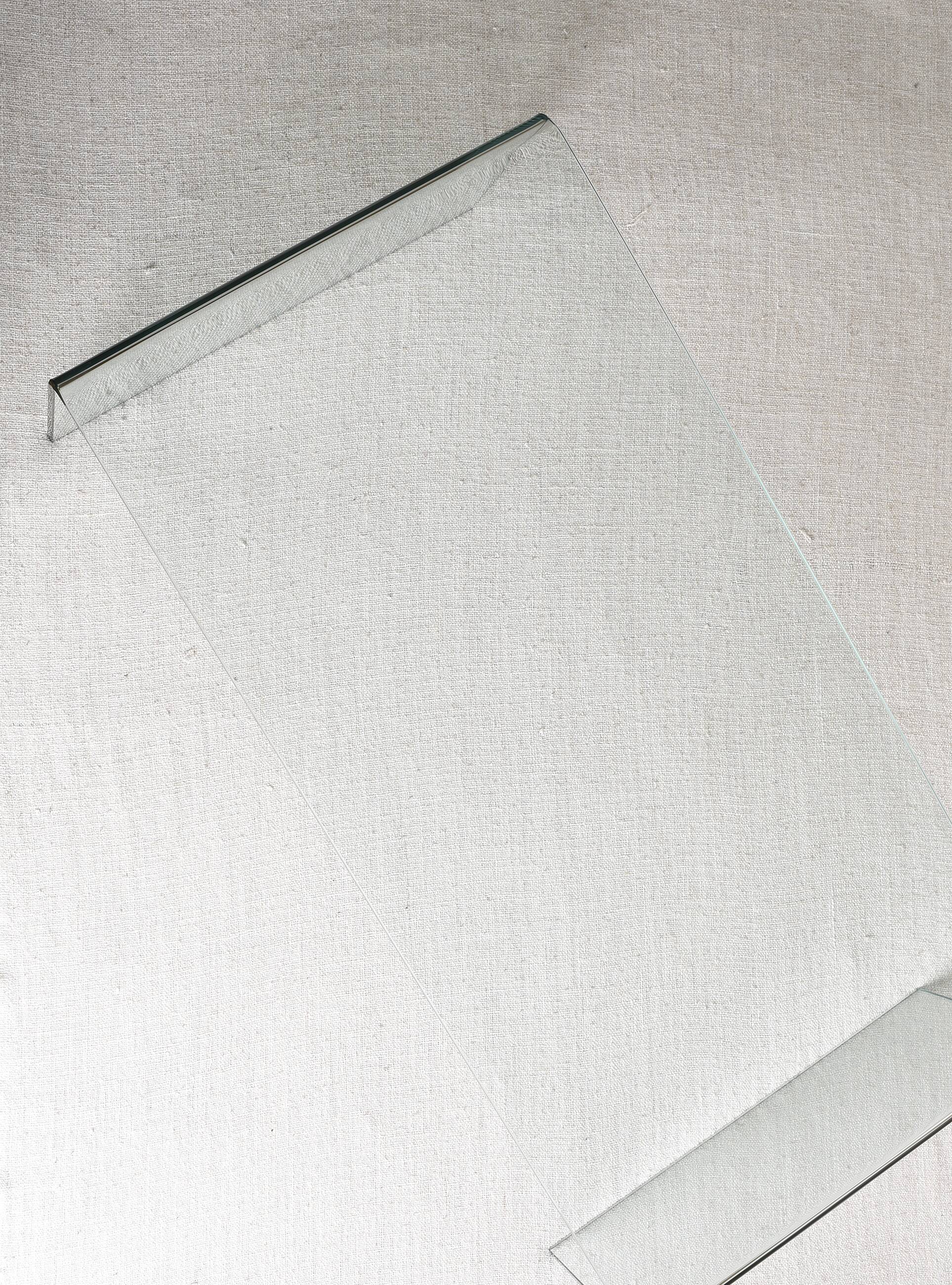 Transparent tempered glass coffee table.