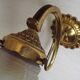French Vintage Brass Single Wall Light Patterned Frilled Glass Shade
