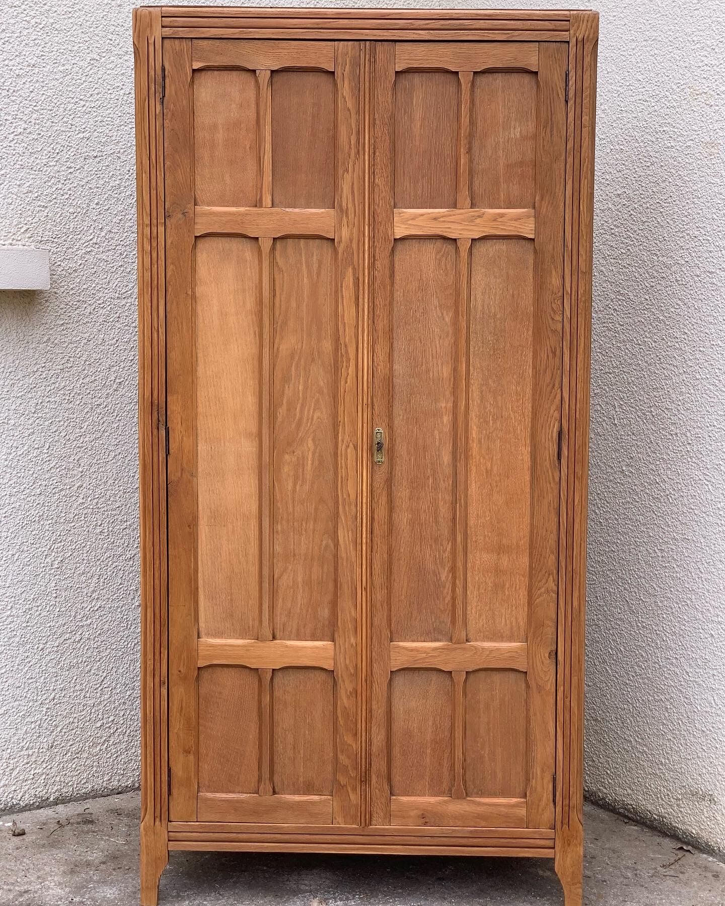 Parisian wardrobe paneled 1930 raw wood