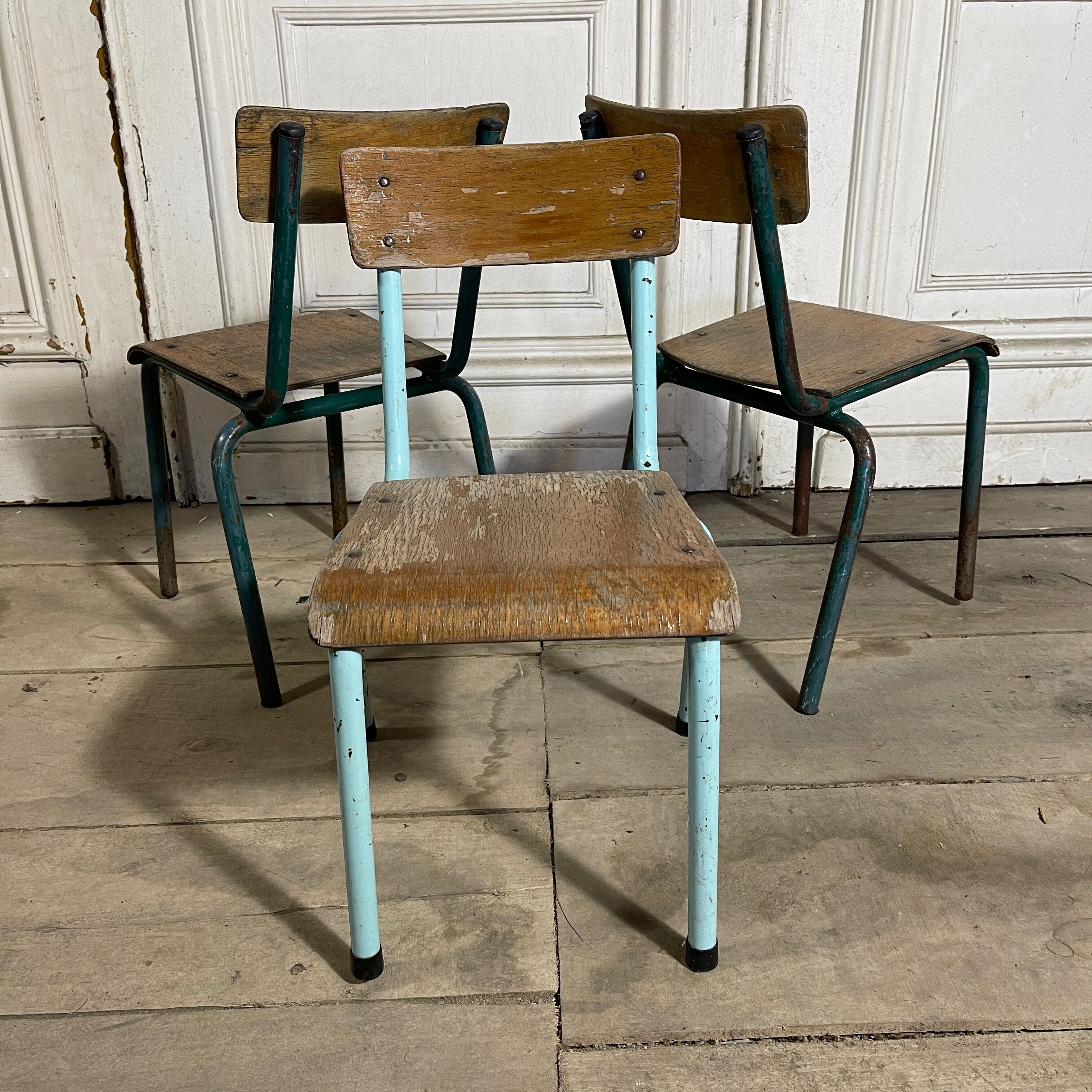 Lot 3 child size school chairs