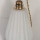 Opaline lamp with fluted spindle