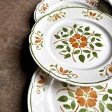 6 flat plates in glazed earthenware