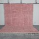 Custom traditional Beni Ouarain rug in handmade pink, 2/3 m.