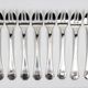 8 Christofle America silver-plated oyster forks, Luc Lanel