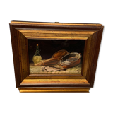Oil painting on panel Signed Still Life