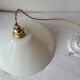 Suspension conique en opaline blanche