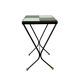 Vintage side table/plant table in mint blue and black ceramic