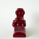 Pair of large burgundy ceramic candlesticks, 1950