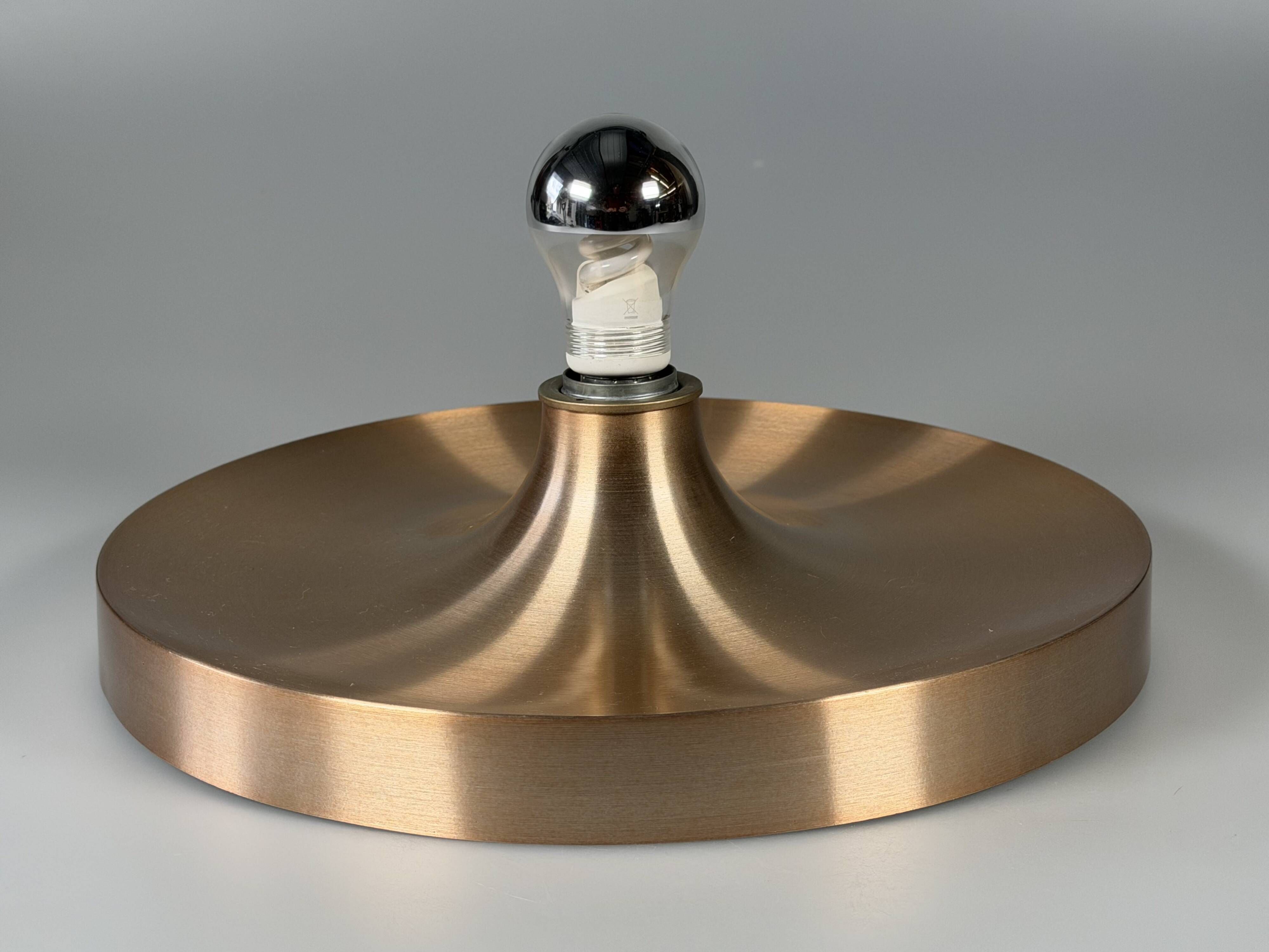 1960s 1970s Disc Wall Lamp by Teka Germany Space Age Design Aluminum Metal