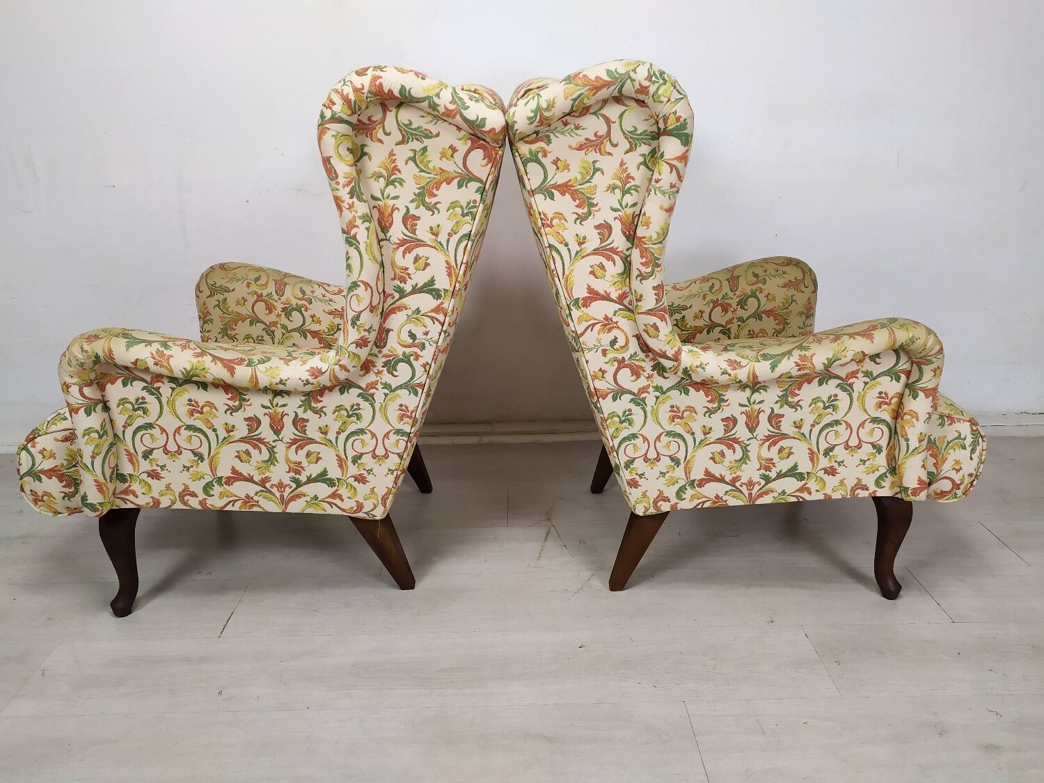 Pair of armchairs with ears