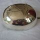 Silver metal gravy boat leaf shape
