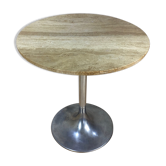 Travertine side table