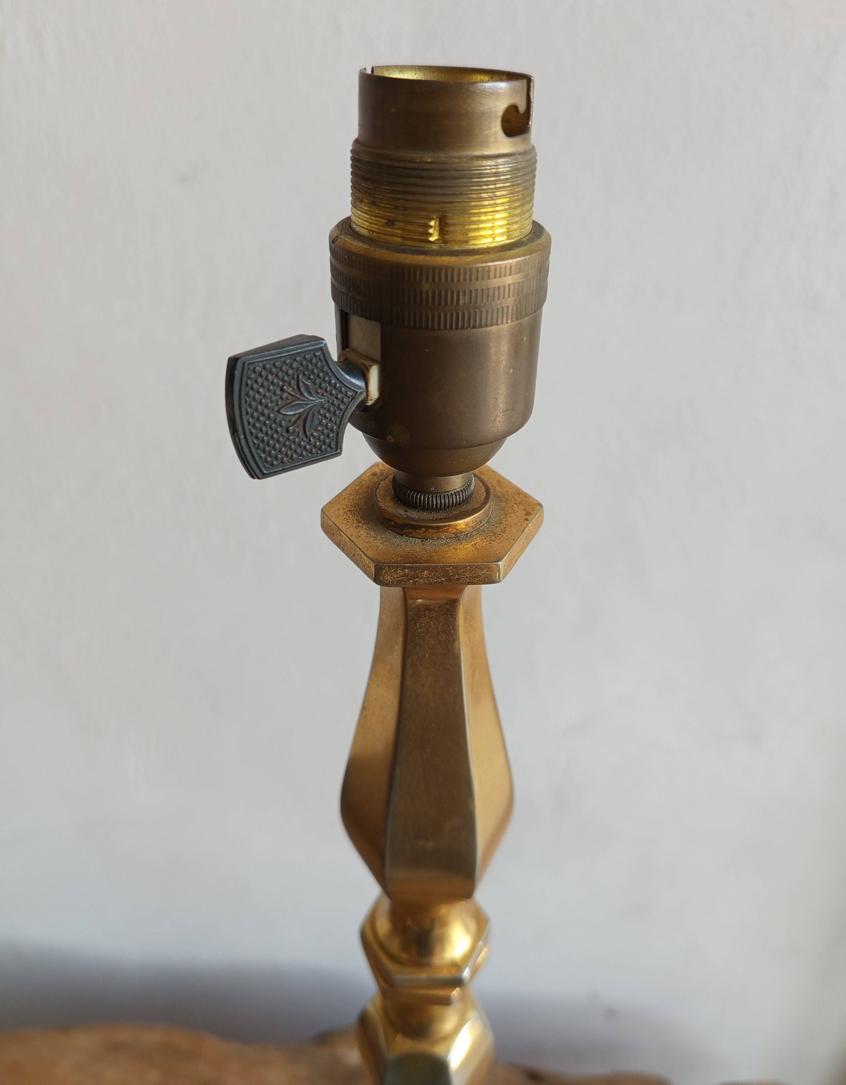Lampe vintage marbre noir et laiton 1960