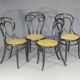 Set of 4 kohn "empire black" chairs circa 1880 + thonet-