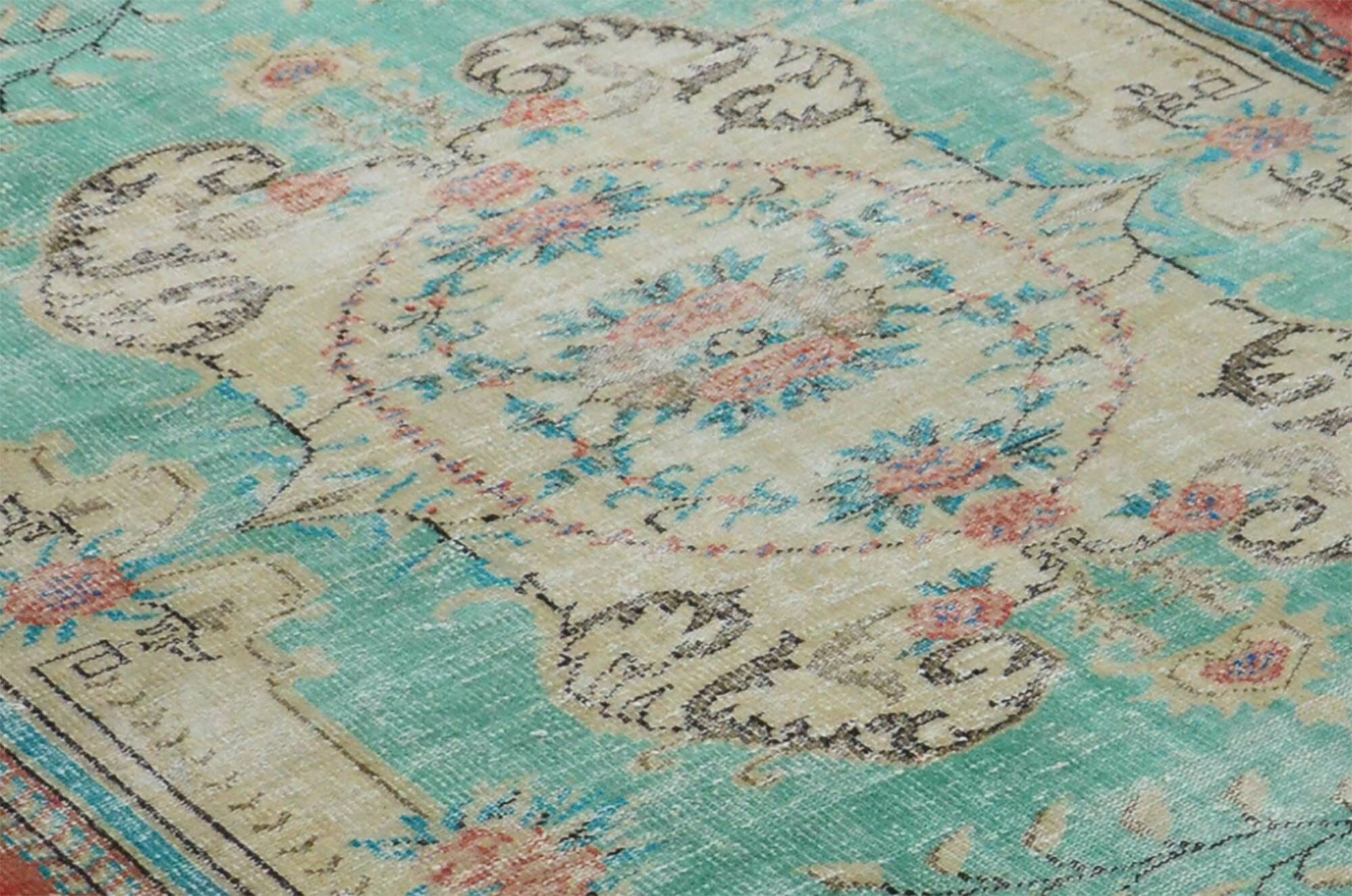 Turkish Anatolian Handmade Vintage Rug 281 cm x 187 cm