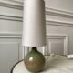 Signed stoneware lamp with cylindrical shade 60s-70s