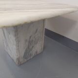 Vintage white marble coffee table from the 70s